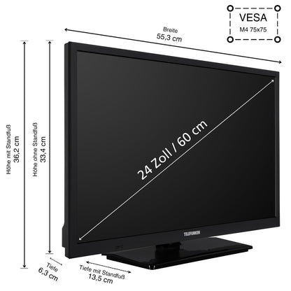 TELEFUNKEN XH24VP550M 24 Zoll Smart HD LED TV – schwarz