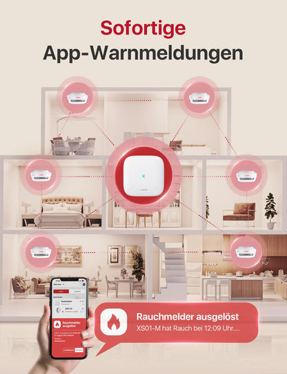 X-Sense Smart Rauchmelder XS01-M mit WLAN, vernetzbar, 3 Stück