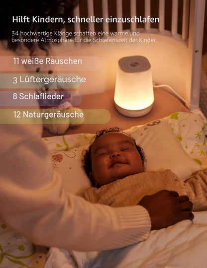 Momcozy DB03 White Noise Machine Baby, 34 Geräusche, Nachtlicht, weiss