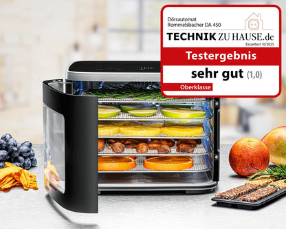 Rommelsbacher Dörrautomat DA 450 mit 5 Edelstahl-Dörrtabletts