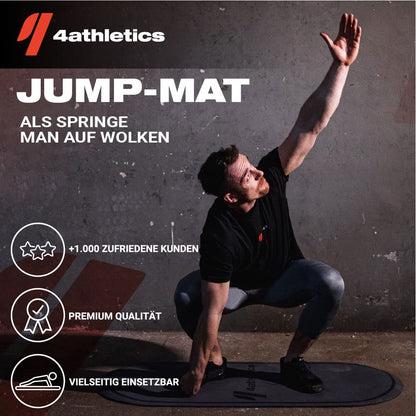 4athletics CrossHero Jump-Mat – ovale Seilspringmatte, 8 mm, Grau