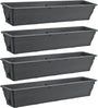 BURI Balkonkasten 4er Set 100 cm mit Wasserspeicher, anthrazit, aus Kunststoff