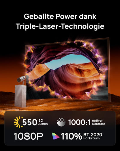 XGIMI MoGo 4 Laser Mini-Beamer mit Akku, 550 ISO-Lumen & Google TV