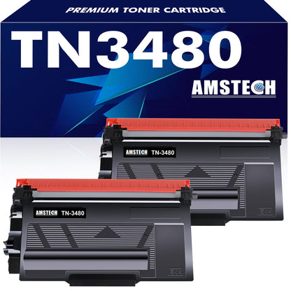 Amstech TN-3480 Toner kompatibel für Brother, schwarz, 2er-Pack