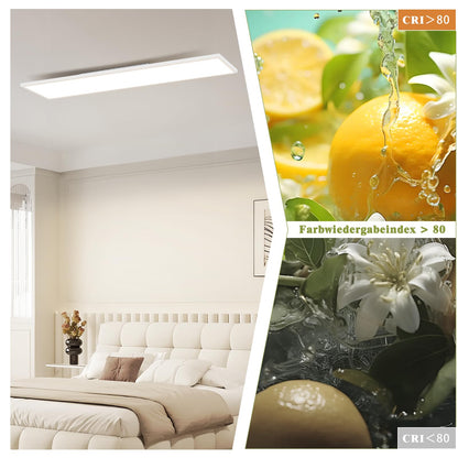 ZMH LED Panel Deckenleuchte 120x30cm 40W Dimmbar Weiss
