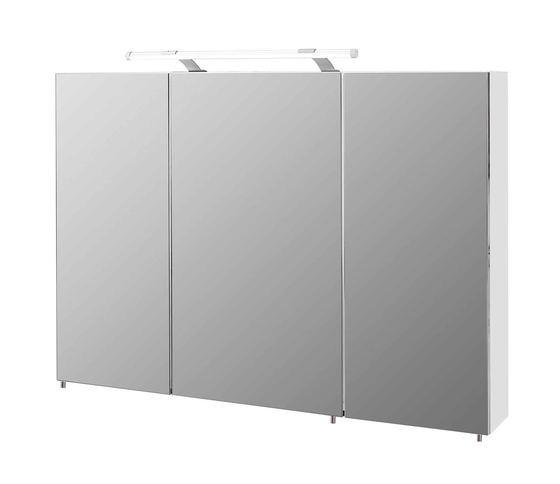 Schildmeyer Dorina 124889 Spiegelschrank, weiss, 100 cm. Weißer Badschrank mit Spiegeltüren für Hygieneartikel und Badutensilien.