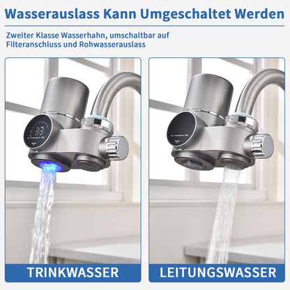 HOMELODY Wasserfilter Wasserhahn mit LED-Anzeige und Aktivkohlefilter
