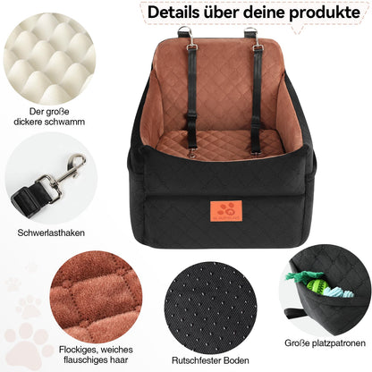 GLENSLAVE Hunde-Autositz, gepolstert, für Klein-/Mittelhunde – S/B