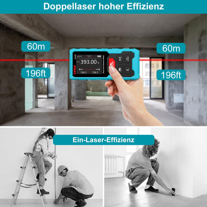 Kiprim LD120S Laserentfernungsmesser bilateral 120 m mit Wasserwaage