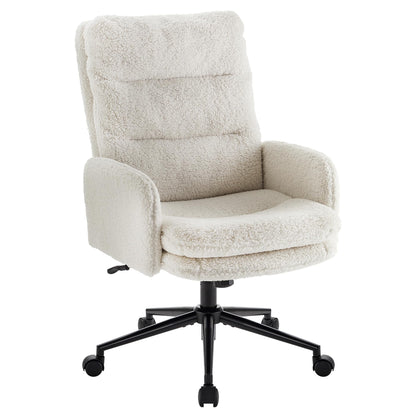 IWMH Bürostuhl mit hoher Rückenlehne aus Kaschmir, ergonomisch – weiss