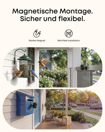 eufy eufyCam C35 Überwachungskamera, kabellos, 4er-Pack, Schwarz