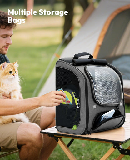 pecute Katzenrucksack Bubble – Haustier-Tragtasche grau