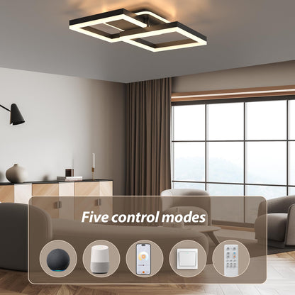 ANTENLICHT Smarte LED Deckenleuchte Dimmbar mit Alexa/Google - Schwarz