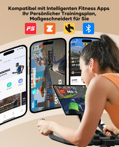 Toputure Heimtrainer Fahrrad TEB3, Ergometer mit 15 kg Schwungrad