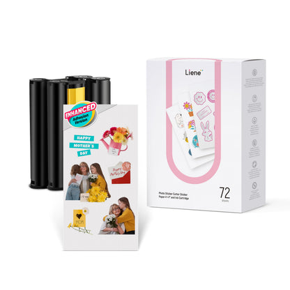 Liene Stickerpapier & Patronen SD43 – 72 Blatt 10x18 cm für PixCut S1, wasserfest