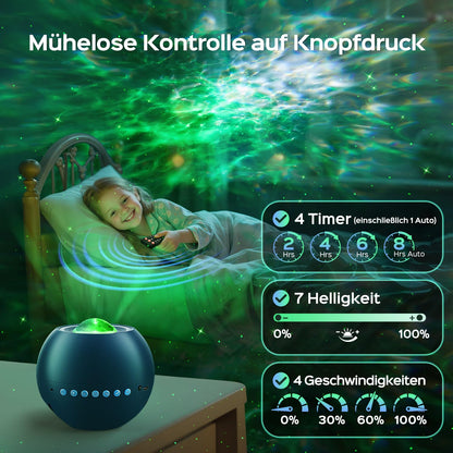 One Fire Sternenhimmel Projektor Nachtlicht mit Bluetooth, Blau