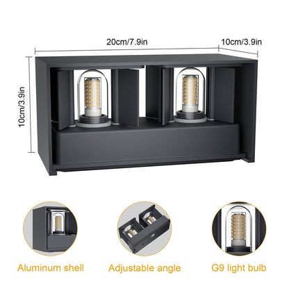 Klighten LED Wandleuchte Innen/Aussen G9 austauschbar IP54 Anthrazit
