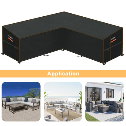 HEIMUNI Gartenmöbel Abdeckung L-Form wasserdicht 300x300 cm