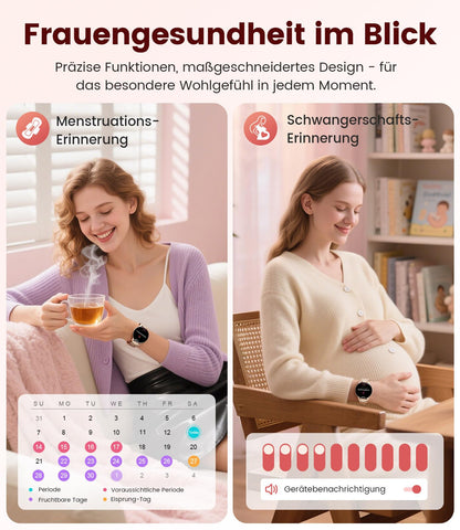 LIGE FV21 Smartwatch Damen mit AMOLED-Display, Roségold