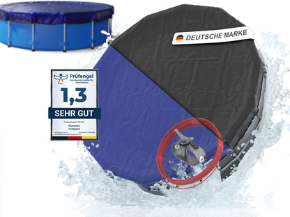 Planenfux® Rundpool-Abdeckung 400 cm - 2-in-1 Solar. Runde Solarplane für 4m Pools, erwärmt Wasser und schützt vor Schmutz.