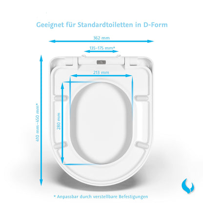Bullseat® Toilettendeckel D-Form Duroplast Weiss Absenkautomatik