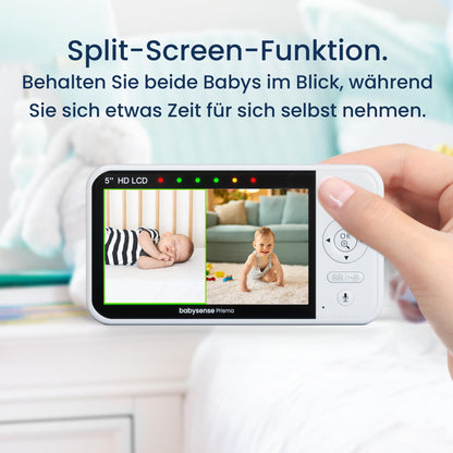 Babysense Babyphone mit Kamera, 5 Zoll HD-Display und Nachtlicht
