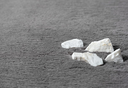 the carpet Relax Kurzflor Teppich Felloptik, Anthrazit, 240 x 240 cm