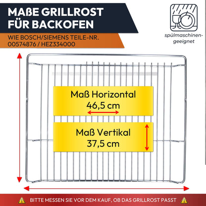 Kenekos Backblech-Set mit Grillrost 465 x 375 mm für Bosch Siemens