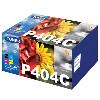 Coloran CLT-P404C Toner Set 4er-Pack kompatibel für Samsung Xpress, vier Tonerkartuschen in Schwarz, Cyan, Magenta und Gelb