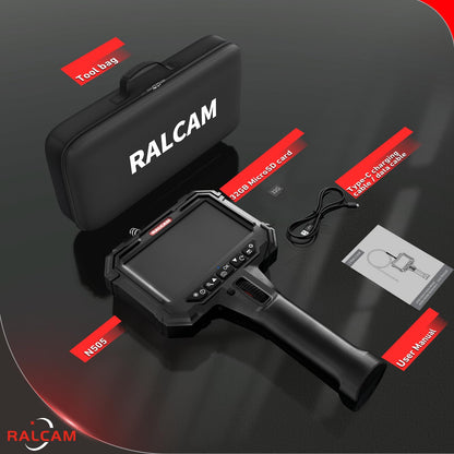 Ralcam Endoskopkamera mit Licht, 5 Zoll HD Bildschirm, 5,5mm Sonde