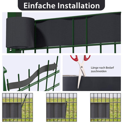 Sekey Sichtschutzstreifen PVC für Doppelstabmatten 35 m Anthrazit