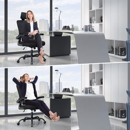 naspaluro Ergonomischer Bürostuhl Netzbezug - Schwarz