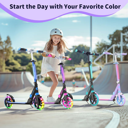 BELEEV Big Wheel Cityroller – LED leuchtend, faltbar 200mm