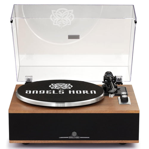 ANGELS HORN Schallplattenspieler Bluetooth HiFi - AT-3600L. Schwarz, rechteckig, Tonarm. Spielt Vinyl; HiFi-Bluetooth-Audio.