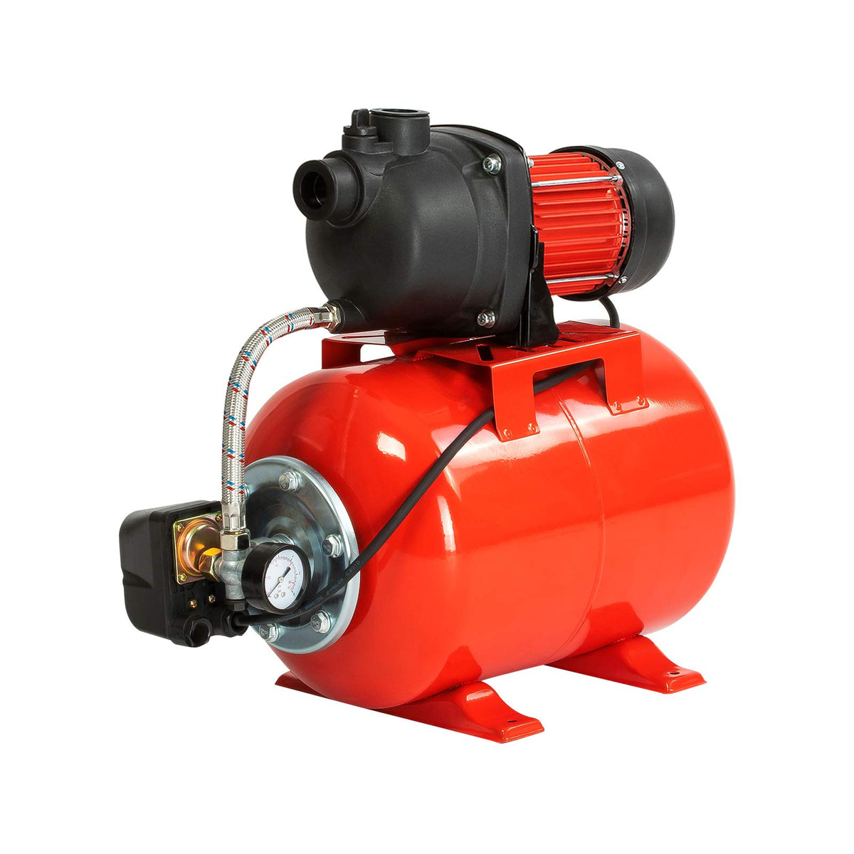 Grafner Hauswasserwerk 1200 Watt mit 25 Liter Kessel, 3800 l/h – Hauswasserautomat mit Druckschalter und Manometer