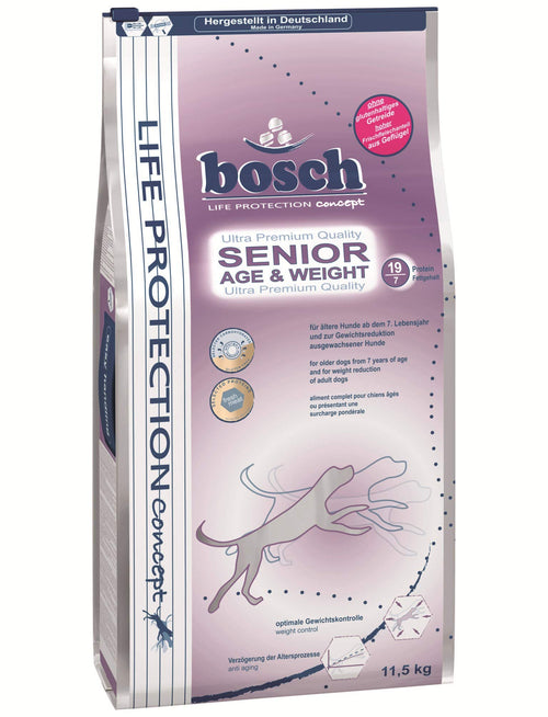 bosch Senior Age & Weight Hundetrockenfutter ab 7. Lebensjahr 11.5 kg, glutenfrei und zuckerfrei