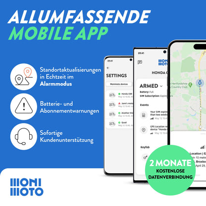 Monimoto 9 GPS-Tracker mit Alarm für Motorrad, Auto und Fahrrad