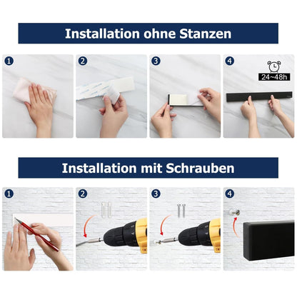 Dmore Magnetleiste Messer 59 cm, magnetischer Messerhalter schwarz