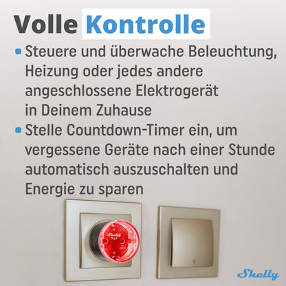 Shelly Plug S Gen3, smarte WLAN-Steckdose, schwarz, 4er-Set