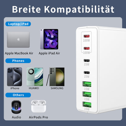 FINIBO S10 300W USB-C Ladegerät 7-Port, 4x USB-C, 3x USB-A weiss