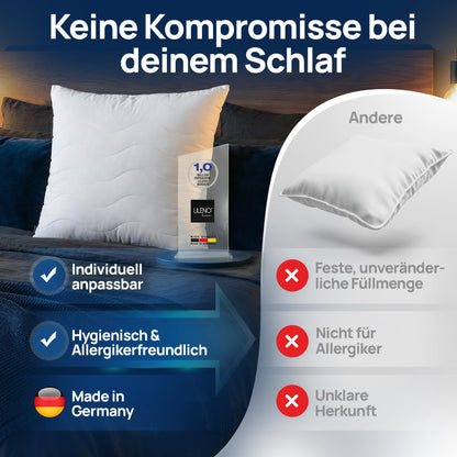 LILENO HOME Allergiker Kopfkissen 80x80 cm, 4er Set, 95 °C waschbar