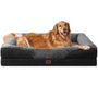 EHEYCIGA Orthopädisches Hundebett Gross, 106.5x76x18.5cm – Grau/Schwarz. Rechteckig. Fördert Gelenkentlastung.