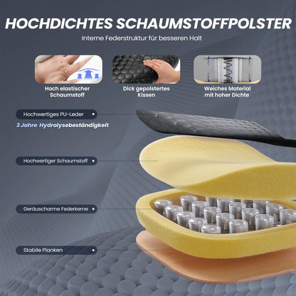 COLAMY Ergonomischer Chefsessel mit Massage, Heizfunktion & Fussstütze