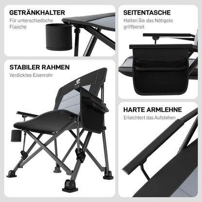 EVER ADVANCED Campingstuhl faltbar, XL Klappstuhl bis 230 kg
