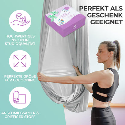 Yosana Hängematte Nylon Komplettset 5m - Silbergrau