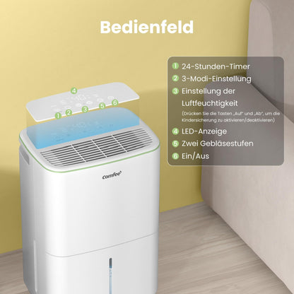 Comfee Luftentfeuchter 10 Liter/Tag für Räume bis 16 m²