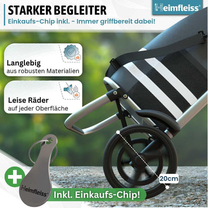 Heimfleiss Einkaufstrolley klappbar mit Kühlfach, 56 L, 50 kg