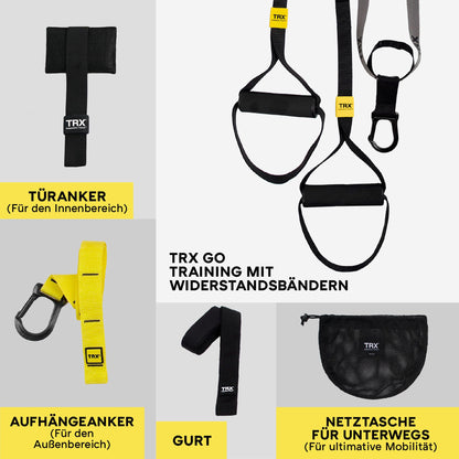 TRX GO Schlingentrainer in Grau – Ganzkörpertraining für unterwegs