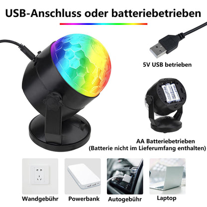 CATPOWER Mini-Discokugel LED-Partylicht mit Fernbedienung, 4er-Pack