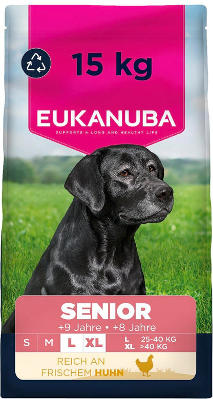Eukanuba Senior Trockenfutter mit Huhn für grosse Rassen, 15 kg
